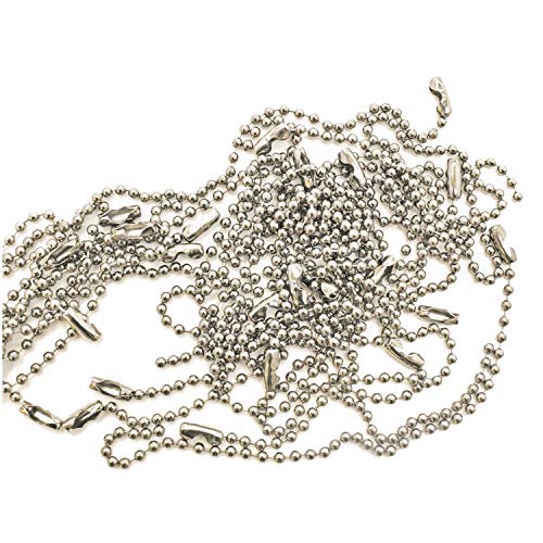 Trimming Shop Metall Kugelkette Extender für Etikett Tags, Schmuckherstellung, Schlüsselbund oder Abzeichen Halter, mit Verbinder Verschluss - Silbern, 15cm von Trimming Shop