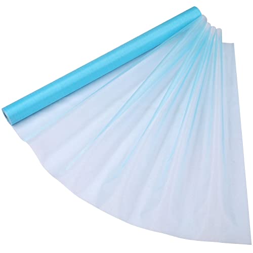 Trimming Shop Organza Roll Sheer Stoff, 15m x 70cm Tischläufer, Deko-Tuch, Tüll-Rollstoff für Stuhlbogen, Schärpe, Party Deko, DIY Handwerk, Band Floristry, Aquablau von Trimming Shop