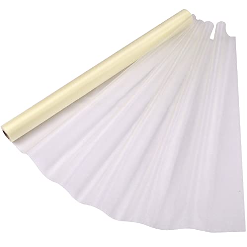 Trimming Shop Organza Roll Sheer Stoff, 15m x 70cm Tischläufer, Deko-Tuch, Tüll-Rollstoff für Stuhlbogen, Schärpe, Party Deko, DIY Handwerk, Band Floristry, Elfenbein von Trimming Shop