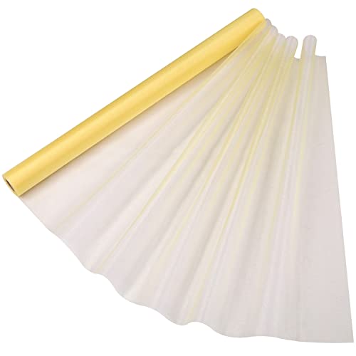 Trimming Shop Organza Roll Sheer Stoff, 15m x 70cm Tischläufer, Deko-Tuch, Tüll-Rollstoff für Stuhlbogen, Schärpe, Party Deko, DIY Handwerk, Band Floristry, Gelb von Trimming Shop