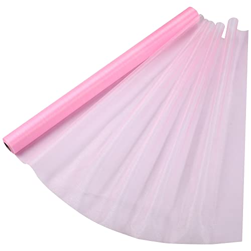 Trimming Shop Organza Roll Sheer Stoff, 15m x 70cm Tischläufer, Deko-Tuch, Tüll-Rollstoff für Stuhlbogen, Schärpe, Party Deko, DIY Handwerk, Band Floristry, Rosa# von Trimming Shop