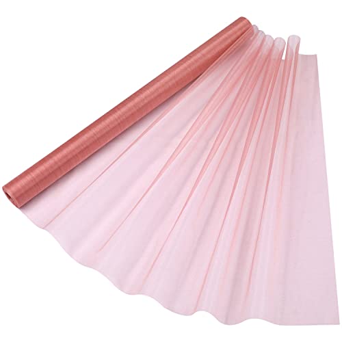 Trimming Shop Organza Roll Sheer Stoff, 15m x 70cm Tischläufer, Deko-Tuch, Tüll-Rollstoff für Stuhlbogen, Schärpe, Party Deko, DIY Handwerk, Band Floristry, Roségold von Trimming Shop