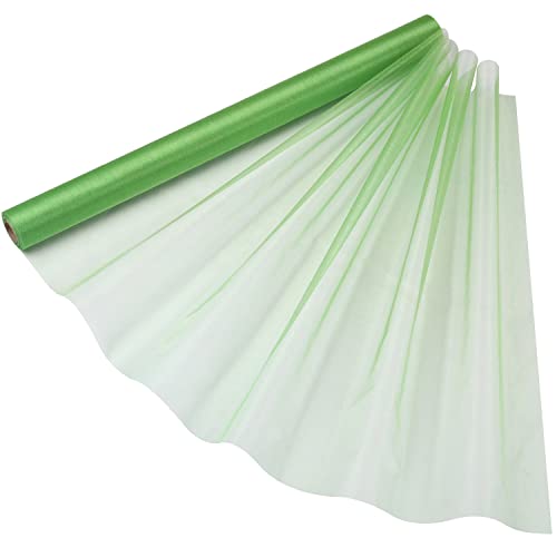 Trimming Shop Organza Roll Sheer Stoff, 15m x 70cm Tischläufer, Deko-Tuch, Tüll-Rollstoff für Stuhlbogen, Schärpe, Party Deko, DIY Handwerk, Band Floristry, Salbei von Trimming Shop