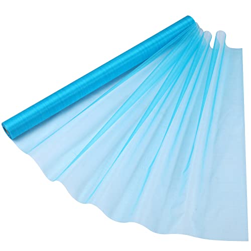 Trimming Shop Organza Roll Sheer Stoff, 15m x 70cm Tischläufer, Deko-Tuch, Tüll-Rollstoff für Stuhlbogen, Schärpe, Party Deko, DIY Handwerk, Band Floristry, Türkis-Blau von Trimming Shop