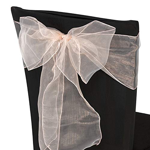 Trimming Shop Roségold-Organza-Schärpen, Stuhlbezug, vollere Schleife, Schärpe, Band für Geburtstag, Hochzeit, Bankett, Party, Veranstaltungsdekoration, 17 cm x 280 cm, 100 Stück Trimming Shop Roségold-Organza-Schärpen, Stuhlbezug, vollere Schleife, Schärpe, Band für Geburtstag, Hochzeit, Bankett, Party, Veranstaltungsdekoration, 17 cm x 280 cm, 100 Stück von Trimming Shop