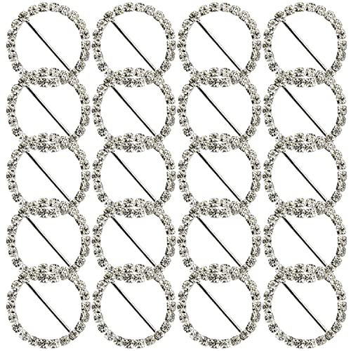 Trimming Shop Runde Form Strass Schnalle Kristall Diamant Schieber Schnalle für Verzierung Frauen Geldbörse, Bänder, Hochzeit Karten, Mode-Accessoires, 32 mm, 10 Stück von Trimming Shop