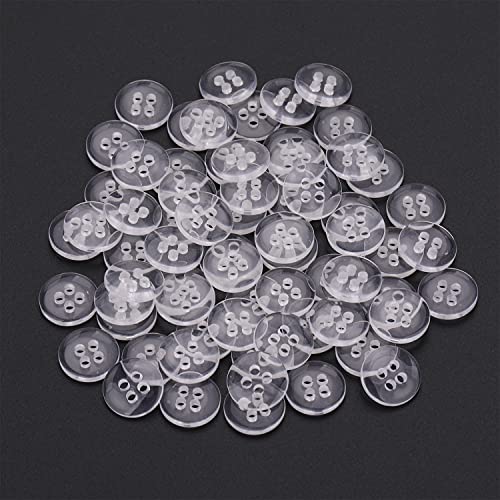 Trimming Shop Runde Kunststoffknöpfe, 4 Löcher, zum Nähen von Kleidung, Nähen, Basteln, für Kinder, handgefertigte Dekoration, Stricken, DIY-Projekte (10 mm, transparent, 25 Stück) von Trimming Shop