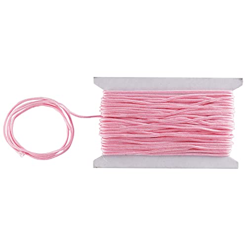 Trimming Shop Satin-Nylonschnur, 1,2 mm, Paracord, geflochten, gedrehte synthetische Schnur, Rattail-Schnüre für Makramee, Perlenstickerei, Quaste, Basteln, DIY-Projekte, 10 m, Rosa von Trimming Shop