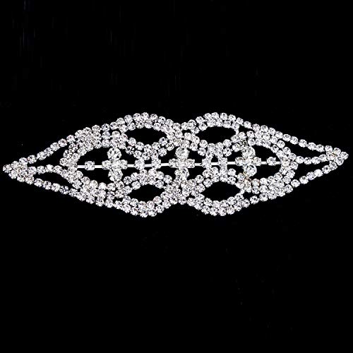 Trimming Shop Strass-Applikation zum Aufnähen, für Verzierung, Hochzeit, Brautkleider, Kleider, Handwerk, Kleidung, Dekoration, 105 mm x 45 mm von Trimming Shop