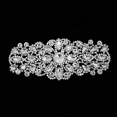 Trimming Shop Strass-Applikation zum Aufnähen, für Verzierung, Hochzeit, Brautkleider, Kleider, Handwerk, Kleidung, Dekoration, 160 mm x 100 mm von Trimming Shop