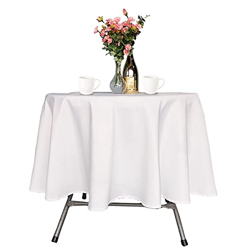 Uni Polyester Tischplatte Tuch Abdeckung - Breit Leinen Stoff Passend für Flache Oberflächen - für Bankette,Hochzeit Empfänge,Formell oder Freizeit Celebrations, Und Events - Packung von 1, White von Trimming Shop