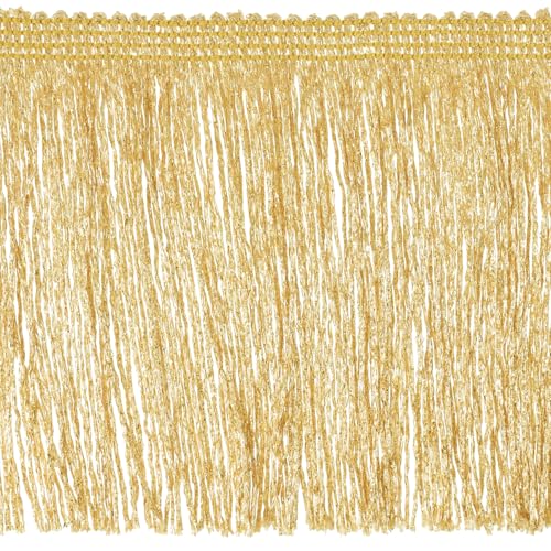 Trims by the Yard 15,2 cm Glitzer-Fransenborte, Metallic-Gold von Trims by the Yard