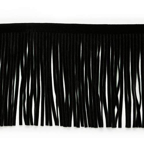 Trims by the Yard Fransenborte aus Wildlederimitat, 4,5 m x 10,2 cm, Schwarz von Trims by the Yard