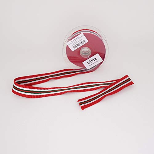 Trimz Gurtband, rot, weiß, grün, rot, 10 m x 30 mm von Trimz