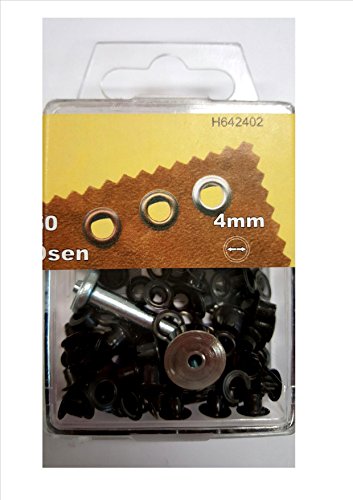 Trimz H642402 Ösen, Metall, brüniert, 4 mm, 50 Piece von Trimz