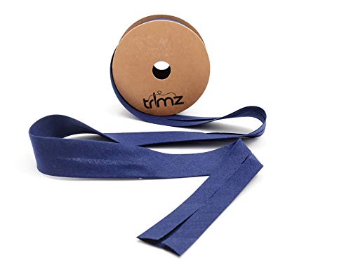 Trimz TCNAVY255 Schrägband aus Polyester-Baumwolle, navy, 25mm x 5m von Trimz