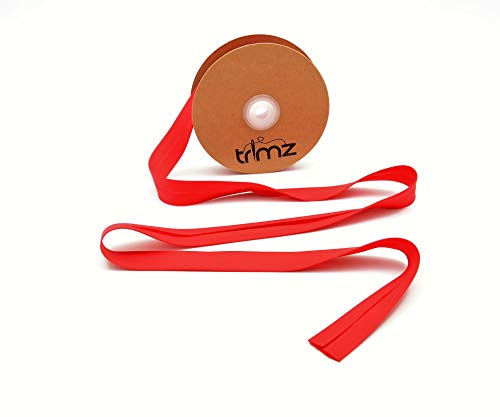 Trimz TCRED2520 Schrägband aus Polyester-Baumwolle, rot, 20m reel von Trimz