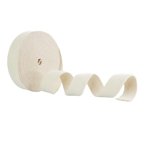 Trimz Trimz300 10 m Rolle mit 25 mm dickem Baumwollgewebe in Ecru, Baumwolle, natur, 10m x 25mm, Meter von Trimz