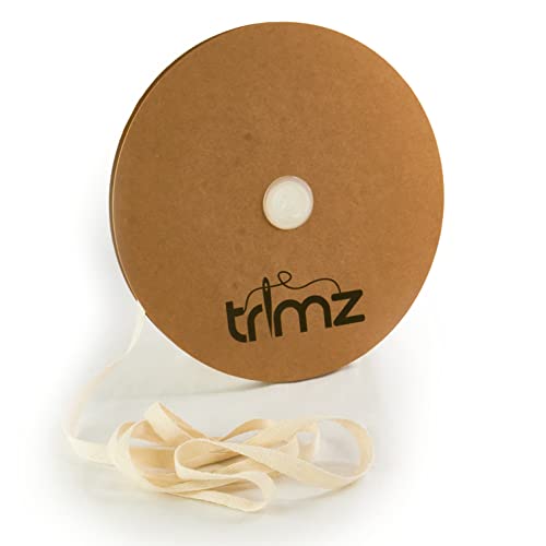 Trimz TrimzHB15R50 100% Baumwolle mit Fischgrätenmuster, natur, 15mm x 50m, 50 meter von Trimz