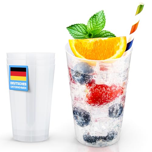 Trinklicht® 25 Mehrwegbecher | Wiederverwendbare Trinkbecher 0,5L | Bruchsicher | Spülmaschinenfest | Partybecher Plastikbecher Mehrweg | Kunststoff Becher in Transparent von Trinklicht