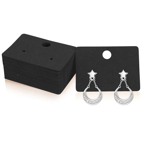 100 Stk Ohrring Display Karten Schwarz Kraft Papier Blank Schmuck Display Kraftpapier Ohrringe Karten Ohrring Display Karte Kraftpapier für Selbstgemachte Ohrstecker und Ohrringe von Trinkrittey