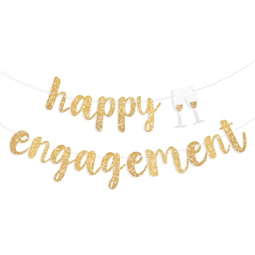 Happy Engagement Banner Gold Glitzer Happy Engagement Banner Verlobung Party Dekorationen Verlobung Banner Verlobte Party Dekoration Junggesellinnenabschied Dekorationen Hochzeit Verlobung Banner von Trinkrittey