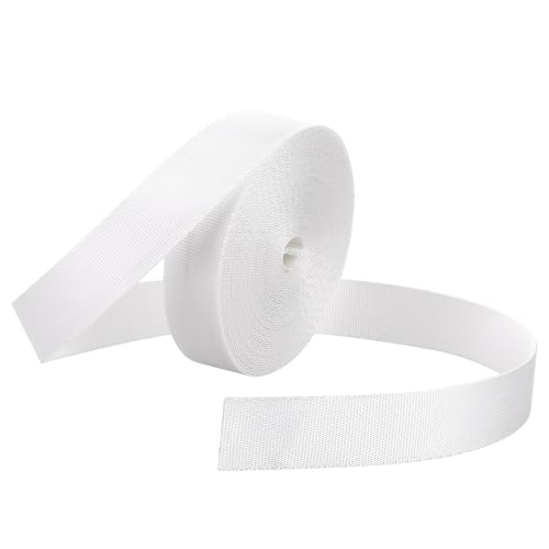 Nylon Gurtband Weiße Gurtbänder 9 Meter x 25mm Rucksackgurte Flacher Nylongürtel für Innen- und Außenausrüstung Heimwerker-Bastelarbeiten Frachtgurt Haustierleine oder -halsband von Trinkrittey