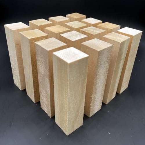 Undefinierte Naturholzblöcke, Lindenholzschnitzblöcke, weiche Bass-Holzblöcke für DIY-Kunstkreation, Whittling Wood Blocks Holzschnitzset, Holzwürfel Handwerk (1 Größe/16 Stück07) von TripStan