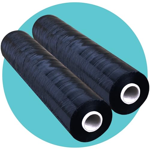 triplast 400 mm x 250 m Schrumpffolie für Paletten – Schwarz (2 Stück) von Triplast