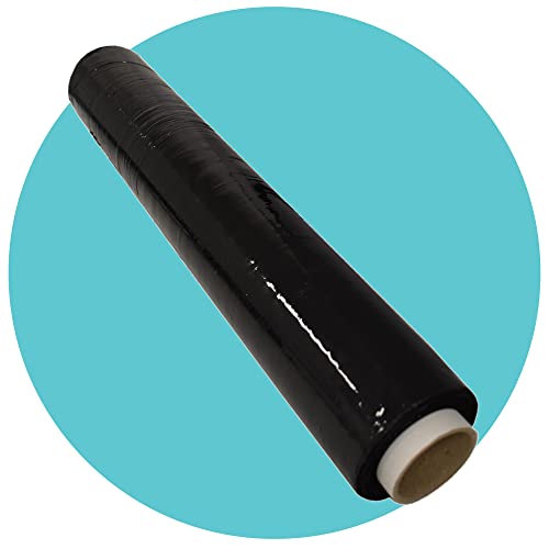 triplast 500 mm x 200 m x 25 Mu Starke Schrumpffolie für Paletten, schwarz (12 Stück) von Triplast