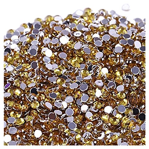 Trisoye 2000 Stueck Kristall Flatback Acryl Strass Perlen Nagel Art (Zitronengelb) von Trisoye