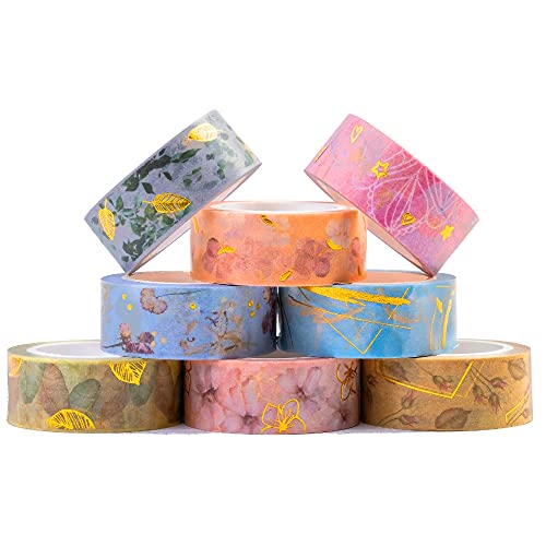 Washi Tape Set I Washi Tape für Bullet Journal - Scrapbooking & Geschenke-Verpackung I Masking Tape I Deko Klebeband I Washi-Tapes I Washi Tape Vintage I Klebeband bunt I 15mm x 5m I 8 Rollen von Tritart