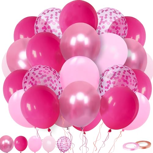 Luftballons Rosenrot Rosa 60Stück von Trivunpis