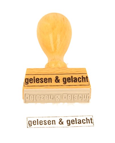 Lagerstempel Holzstempel "gelesen & gelacht mit Rahmen 40x10mm von Trodat