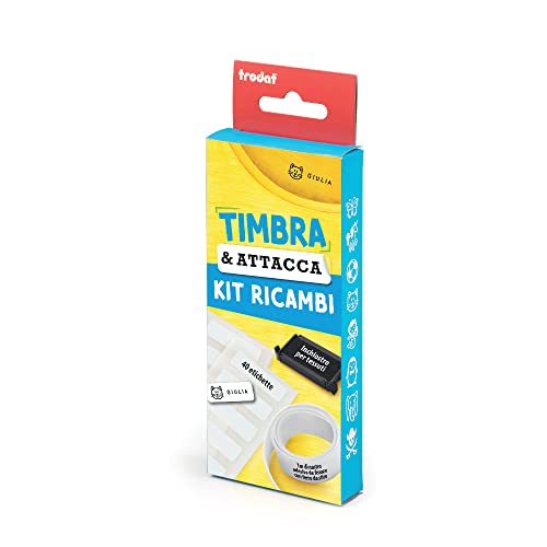 Trodat Stempel & Attacca Refill Kit, Ersatzset, enthält 40 selbstklebende Etiketten, 1 m Thermoklebeband, 1 Ersatzpatrone mit schwarzer Tinte für Textilien und dermatologisch getestet von Trodat