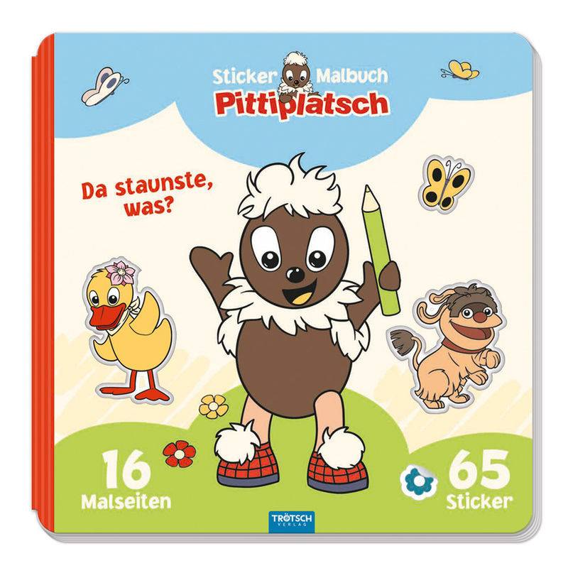 Unser Sandmännchen / Trötsch Unser Sandmännchen Malbuch Stickermalbuch Pittiplatsch, Kartoniert (TB) von Trötsch