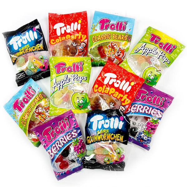 Trolli - 10 Tütchen mit Süßem, es sind versch. Sorten möglich, Süßigkeit für Kids von Trolli