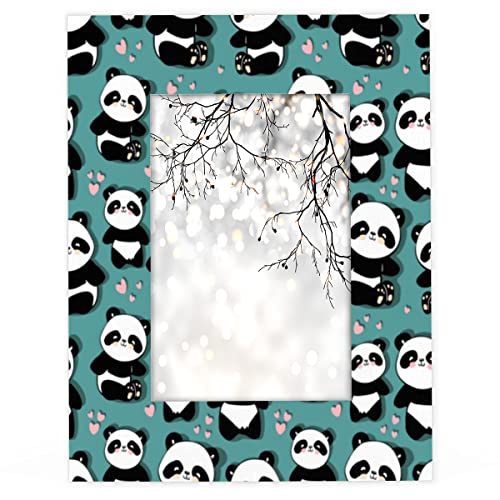 Panda Bilderrahmen 17,8 x 12,7 cm Panda-Muster Holz Bilderrahmen f¨¹r Tisch- und Wandmontage von TropicalLife