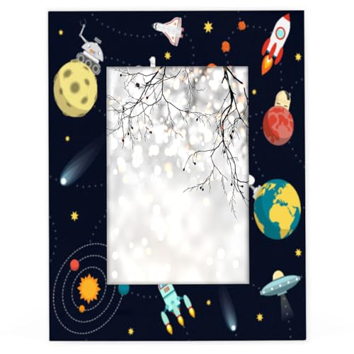 Planeten Astronaut Holz-Bilderrahmen 20,3 x 25,4 cm, passend für Display, 24 x 19 cm, Planeten-Bilderrahmen für Heimdekoration, personalisierte Rahmen, Geschenke von TropicalLife