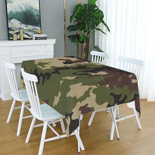 Rechteckige Tischdecke mit Militär-Tarnmuster, Polyester, dekorativ für Küche, Esszimmer, Party, Outdoor, Café, Bar, knitterfrei, 183 x 137 cm von TropicalLife