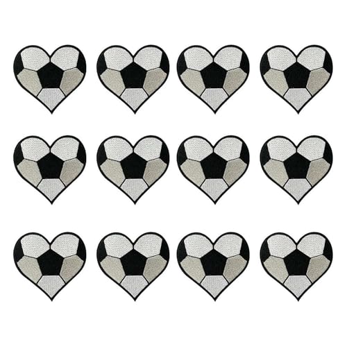 12 bestickte Fußball-Flicken zum Aufbügeln, Basketball/Baseball/Rugby, bestickte Applikation, Dekoration, Sport-Bügelflicken, Nähflicken für Taschen, Jacken, Jeans, Kleidung, DIY Patches von Trredrins