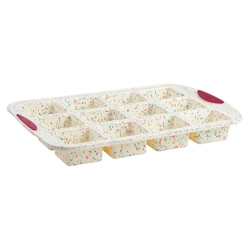 Trudeau Brownie Pan-White Confetti/Fuchsia, 12 Cavity -05120125 von Trudeau