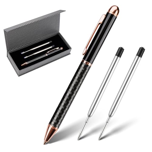 Truevaste Premium Kugelschreiber 20 Set im Geschenkkarton, 20 Druckkugelschreiber + 40 Ersatzminen, 0.7mm Ball point Pen mit Edelstahl-Gehäuse & Drehmechanik, Blau Öltinte, Schwarz-goldenes Gehäuse Truevaste Premium Kugelschreiber 20 Set im Geschenkkarton, 20 Druckkugelschreiber + 40 Ersatzminen, 0.7mm Ball point Pen mit Edelstahl-Gehäuse & Drehmechanik, Blau Öltinte, Schwarz-goldenes Gehäuse von Truevaste