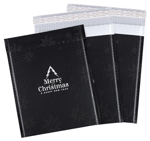 Truevaste Versandtaschen Luftpolster A4, 30 Stück Luftpolsterumschläge, Gepolsterte Briefumschläge zum Verpacken und Transportieren von Weihnachtsgeschenken und Normalen Gegenständen, Schwarz von Truevaste