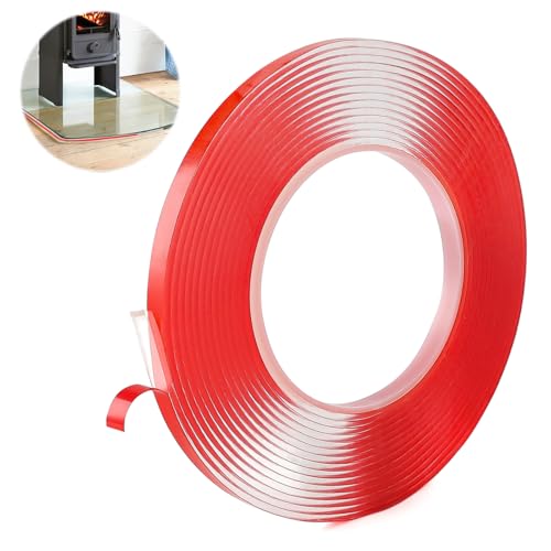 Trukafie Dichtlippe Glasbodenplatte,5 M Silikonband Selbstklebend,Gummilippe Selbstklebend für Glasbodenplatten, Kaminofen, Ofenplatte, Bodenplatte, Feuerschutzplatte,6 mm x 2 mm von Trukafie