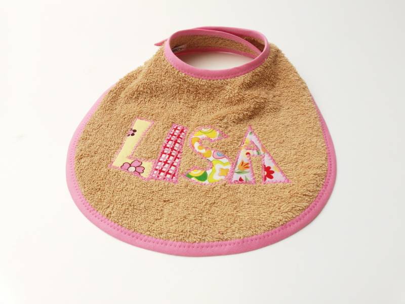 Ab 22, 00 Euro Baby Frottee Lätzchen Mit Namen, Personalisiert Buchstaben - Sandbeige von Trullafabrik