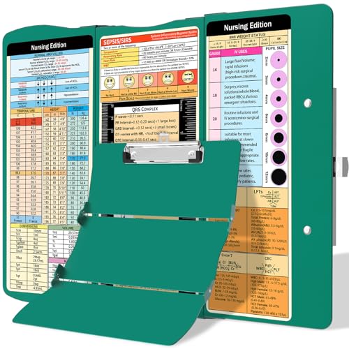 Still-Klemmbrett, faltbares Klemmbrett, Krankenpflege-Edition, Spickzettel, Aluminium, 3 Schichten, Krankenschwester-Klemmbrett, faltbares Taschenformat, Profil-Clip, Krankenschwester-Klemmbrett, von Trustnice