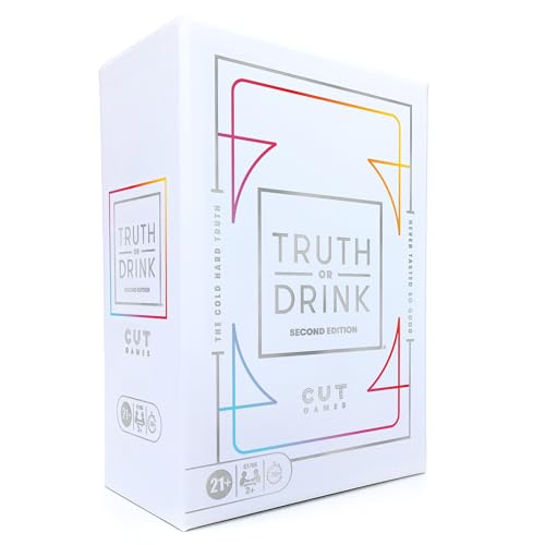 Truth or Drink Partyspiel von Cut I Bekannt auf TikTok, YouTube und Snapchat | 410 lustige Fragen | Alter 21+ | 2+ Spieler I lustige Spiele für Erwachsene von Truth or Drink