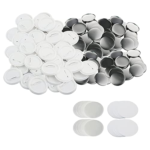 Tsadeer 200 Sets 58 mm / 2,25 Leertaste Teile für Maschinenknöpfe 58 mm Schaltfläche Teile, kreisförmige Abzeichen Button Pins von Tsadeer