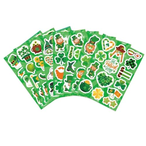 Kleeblatt Aufkleber zum St. Patricks Day, St. Patrick's Day Dekoration Kleeblatt, St. Patricks Kleeblatt Aufkleber, Irische Grüne Kleeblatt Aufkleber für St. Patrick's Day Gastgeschenke Kinder Basteln von Tsathoggua